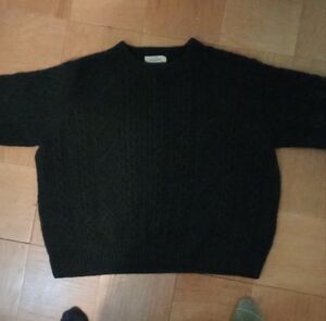 Men’s HANDKNITTED Black Cable Knit Sweater